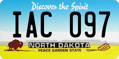 ND license plate IAC097
