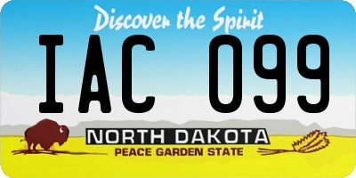 ND license plate IAC099