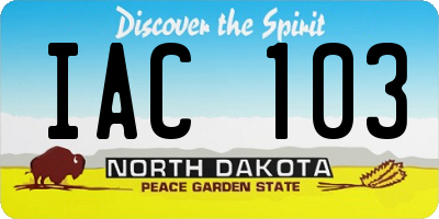ND license plate IAC103