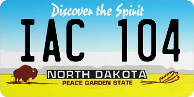 ND license plate IAC104