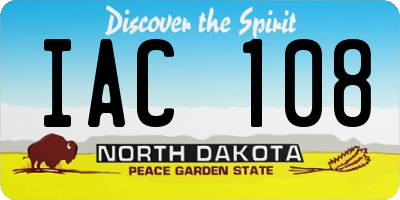 ND license plate IAC108