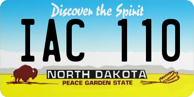 ND license plate IAC110