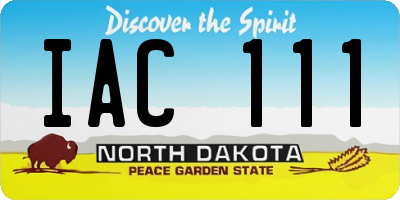 ND license plate IAC111