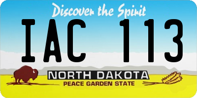 ND license plate IAC113