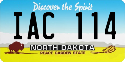 ND license plate IAC114
