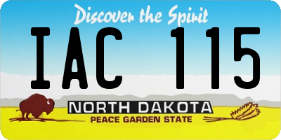ND license plate IAC115