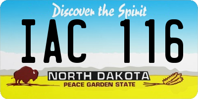 ND license plate IAC116
