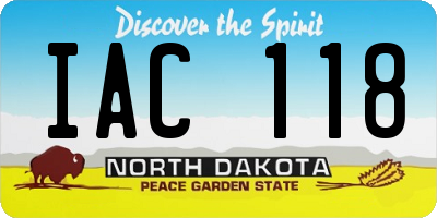ND license plate IAC118