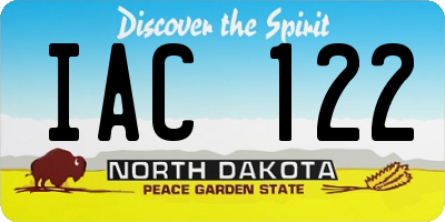 ND license plate IAC122