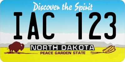 ND license plate IAC123