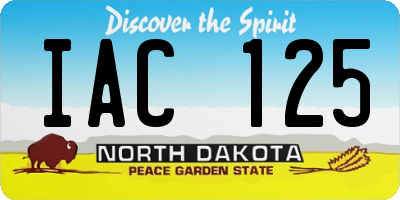 ND license plate IAC125