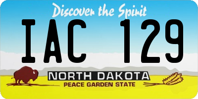 ND license plate IAC129