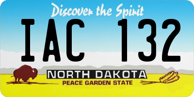 ND license plate IAC132