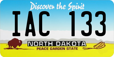 ND license plate IAC133