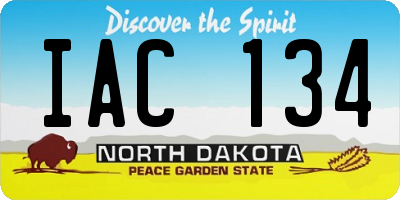 ND license plate IAC134