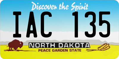 ND license plate IAC135