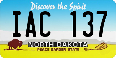 ND license plate IAC137