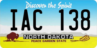 ND license plate IAC138