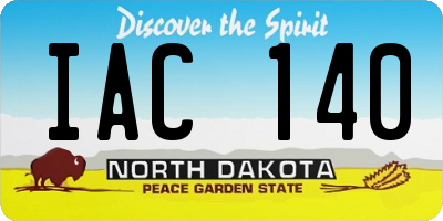 ND license plate IAC140