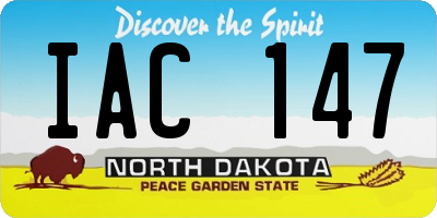 ND license plate IAC147