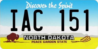 ND license plate IAC151