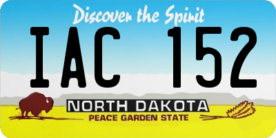 ND license plate IAC152