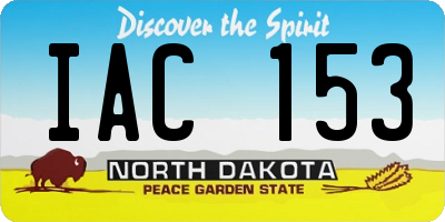 ND license plate IAC153