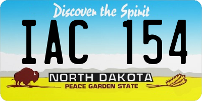 ND license plate IAC154