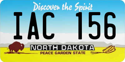 ND license plate IAC156