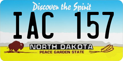 ND license plate IAC157