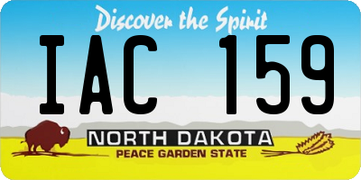 ND license plate IAC159