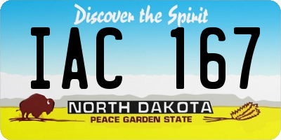 ND license plate IAC167