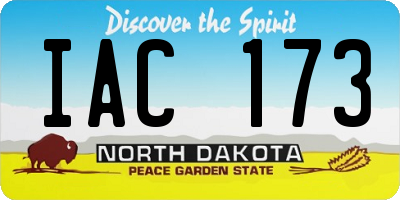ND license plate IAC173