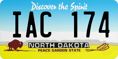 ND license plate IAC174