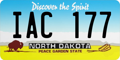 ND license plate IAC177