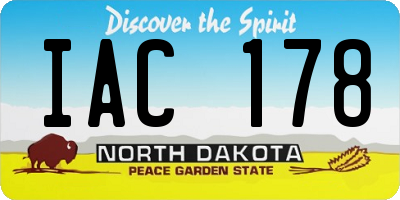 ND license plate IAC178