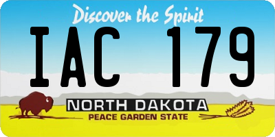 ND license plate IAC179