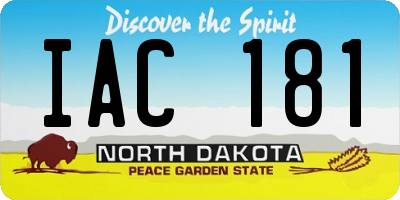 ND license plate IAC181