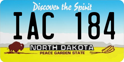 ND license plate IAC184