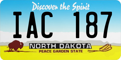 ND license plate IAC187
