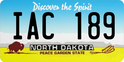 ND license plate IAC189