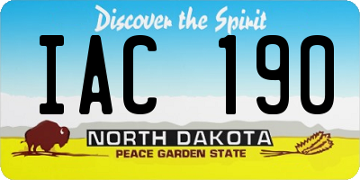 ND license plate IAC190