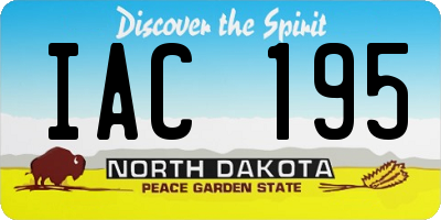 ND license plate IAC195