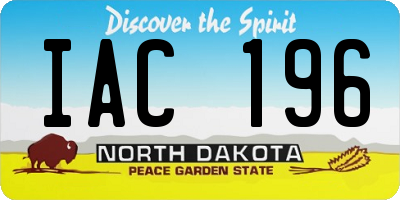 ND license plate IAC196