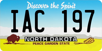 ND license plate IAC197