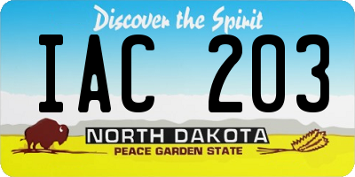 ND license plate IAC203