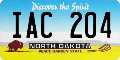 ND license plate IAC204