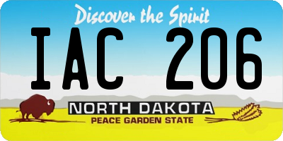 ND license plate IAC206