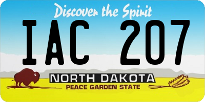 ND license plate IAC207