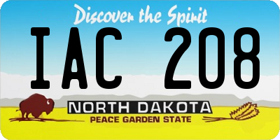 ND license plate IAC208